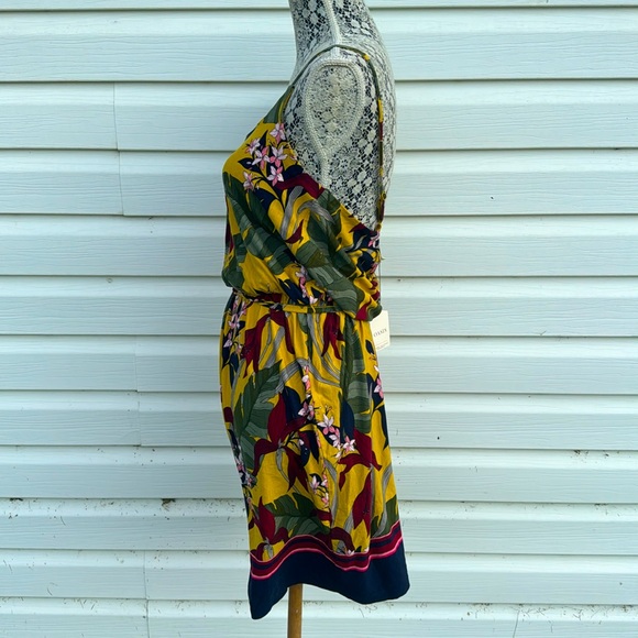 BNWT OASIS Yellow Multi Tropical Floral Palm Leaf Summer Cami dress - Picture 8 of 16